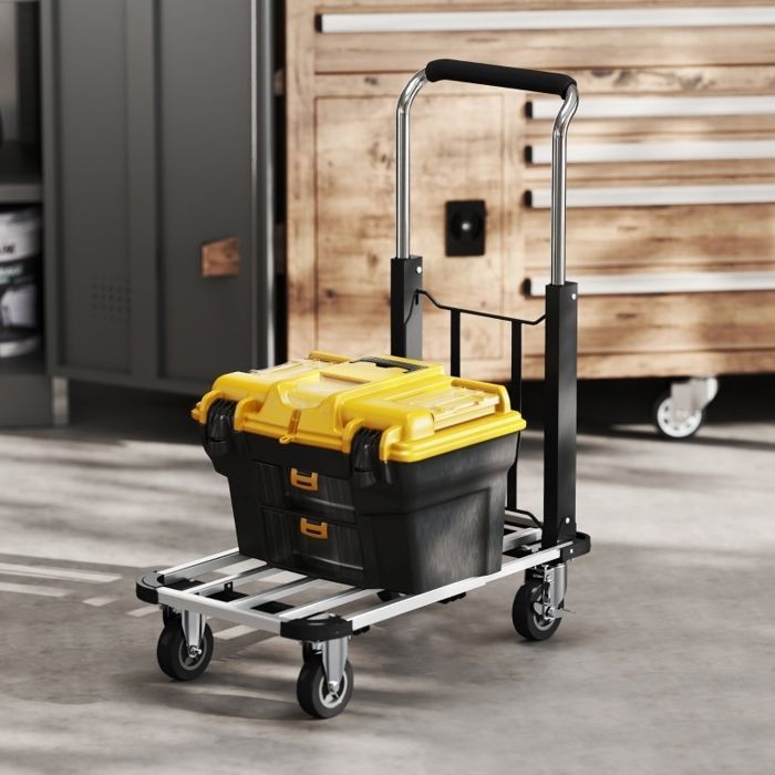 Carretilla plegable - LANGTU - Modelo estándar - Capacidad de carga de 150 kg - Plataforma extensible - Asa ajustable