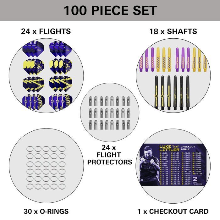 Target Darts Luke Littler - Brass Dart Set with Fixed Steel Tips, 22g