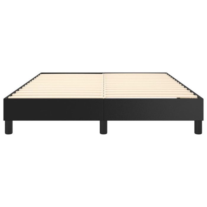 3120694 vidaXL Base de cama de muelles negra 140x190 cm Piel sintética