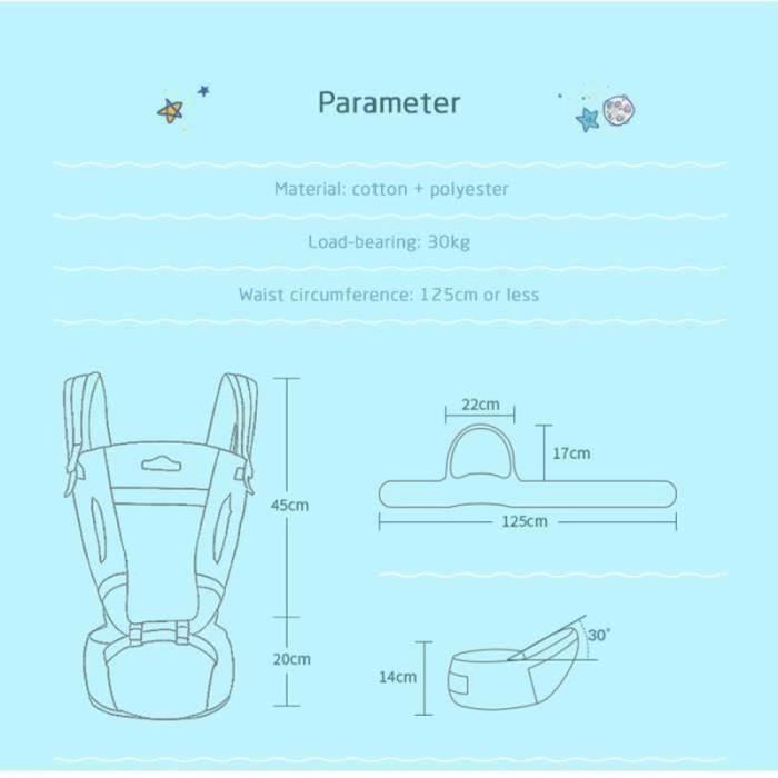 Mochila porta-bebê 4 em 1 para frente e costas, respirável, ideal para caminhadas, esportes e férias, adequada para bebês de 0 a 36 meses - Gr 3c0c7