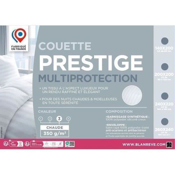 Edredón cálido de 220x240 cm BLANREVE PRESTIGE Multiprotección - 100% poliéster - Para 2 personas - Satén a rayas