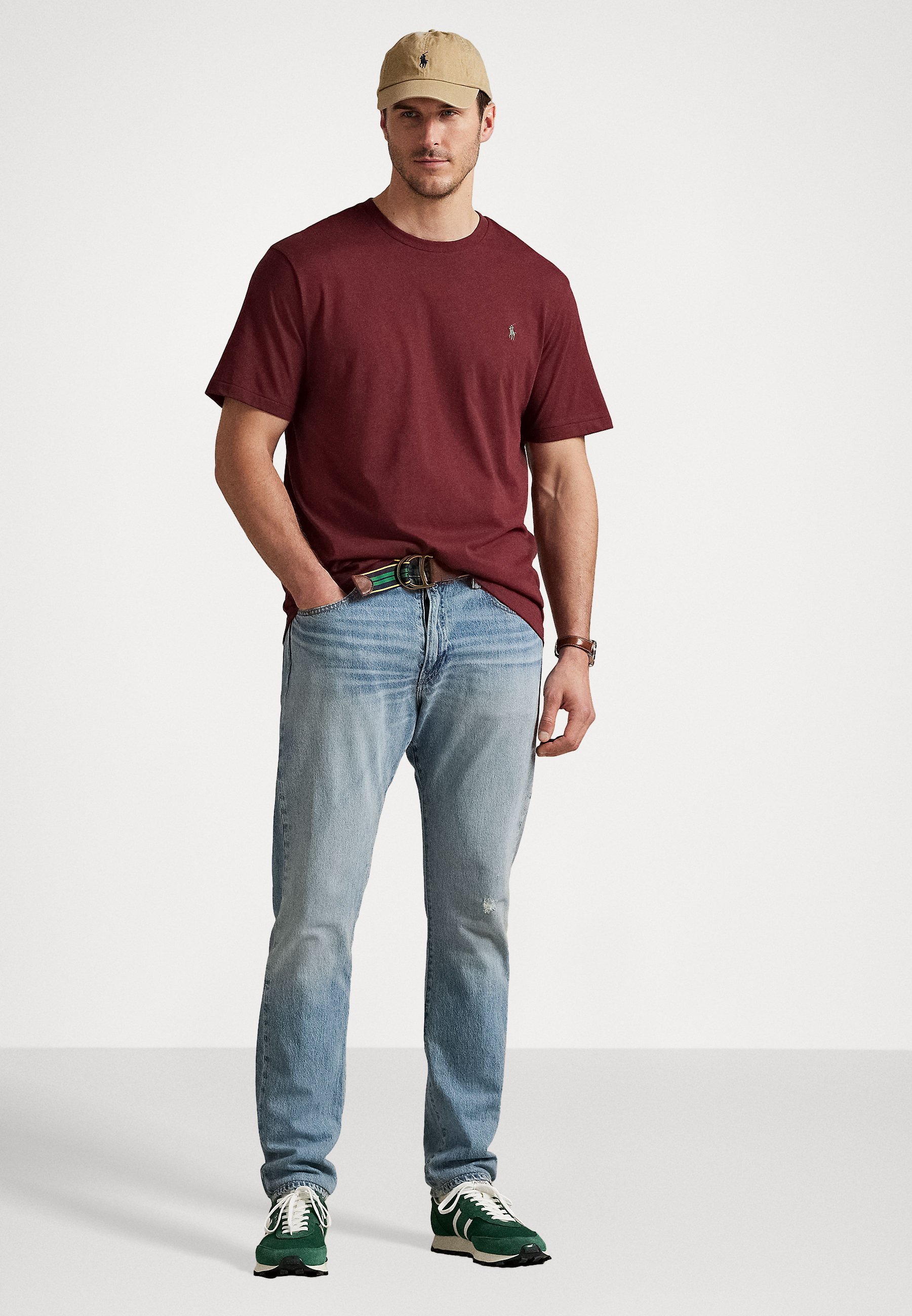 Polo Ralph Lauren Big & Tall Jersey Crewneck T-shirt - Basic T-shirt - wijnrood