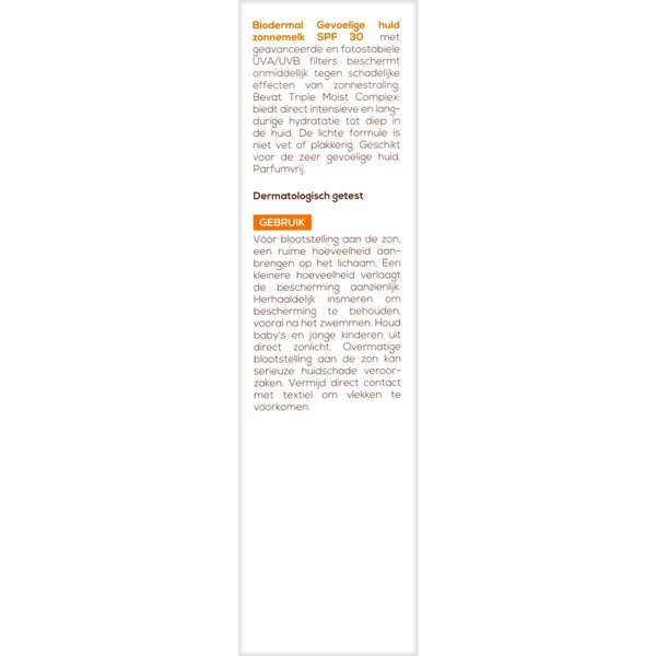 Biodermal sončno mleko za občutljivo kožo z ZF30<br>200ml