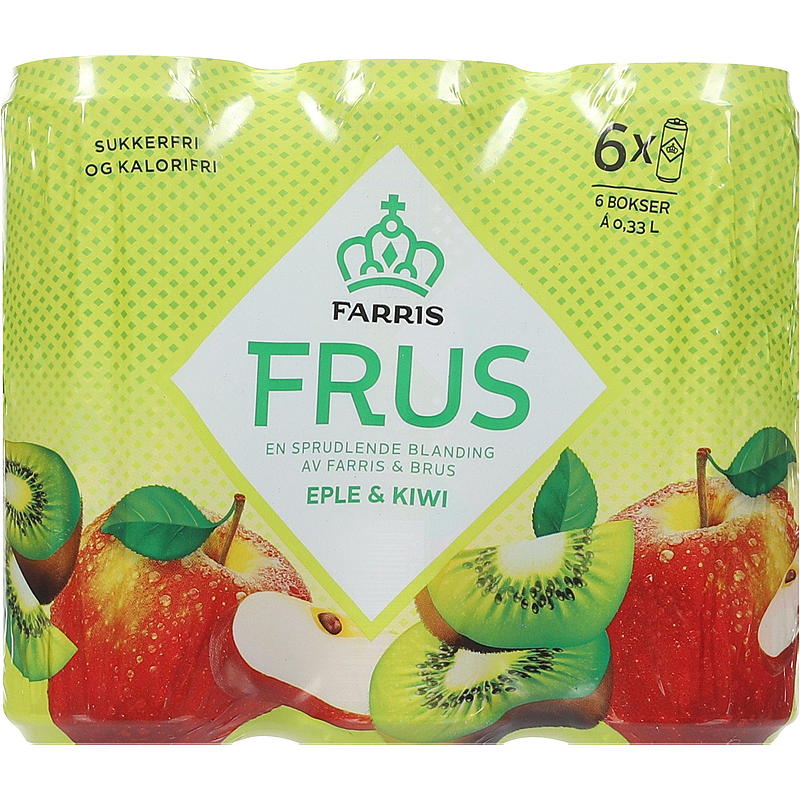 Farris Farris Fryst 0,33 l låda 6-pack äpple/kiwi