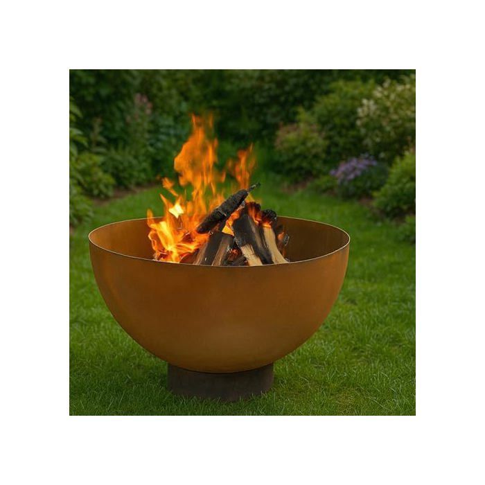 Vuurkorf met barbecue - BBQ-Toro - Ø 60 cm - Roestkleurige afwerking - Gelegeerd staal