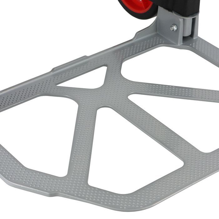 Opvouwbare steekwagen 70 kg - Aluminium - Antislip platform 39x23 cm - Hoogte 91 cm - Lekbestendige wielen met automatisch inklapsysteem