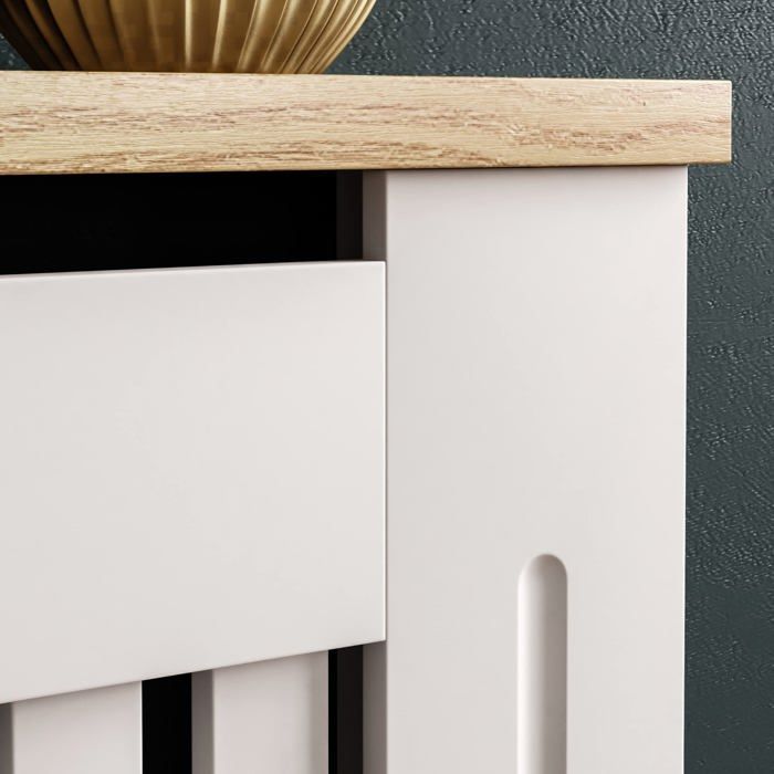 Cache-radiateur - Vida Designs - Arlington - MDF blanc - Étagère en bois - Taille moyenne