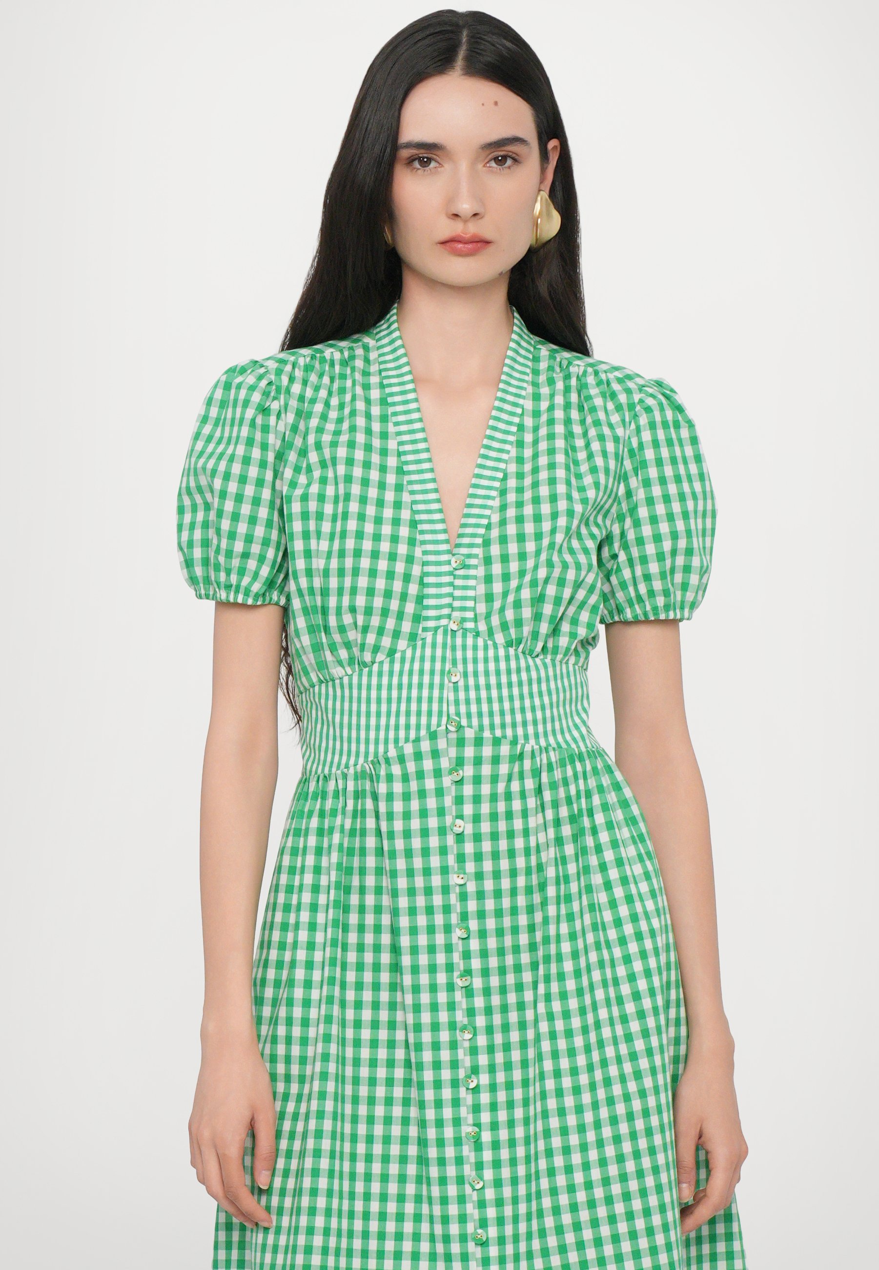 Abito da giorno ERICA di Diane von Furstenberg - verde indiano/bianco