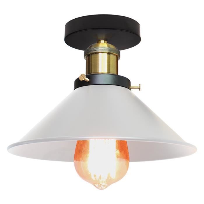 Lámpara de araña industrial UNI en metal blanco, luminaria con pantalla E27 de 40 W, blanca