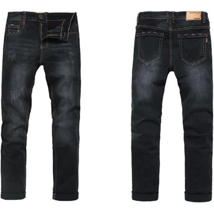 Gerade geschnittene Stretch-Jeans für Herren in Übergröße - INSFITY - Schwarz - Normale Passform - Erwachsene - Herren