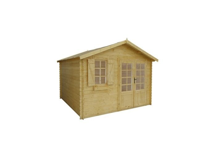 Houten tuinschuur - 16m² - 4x4m - 28mm dik - Kleur: naturel - DOM130