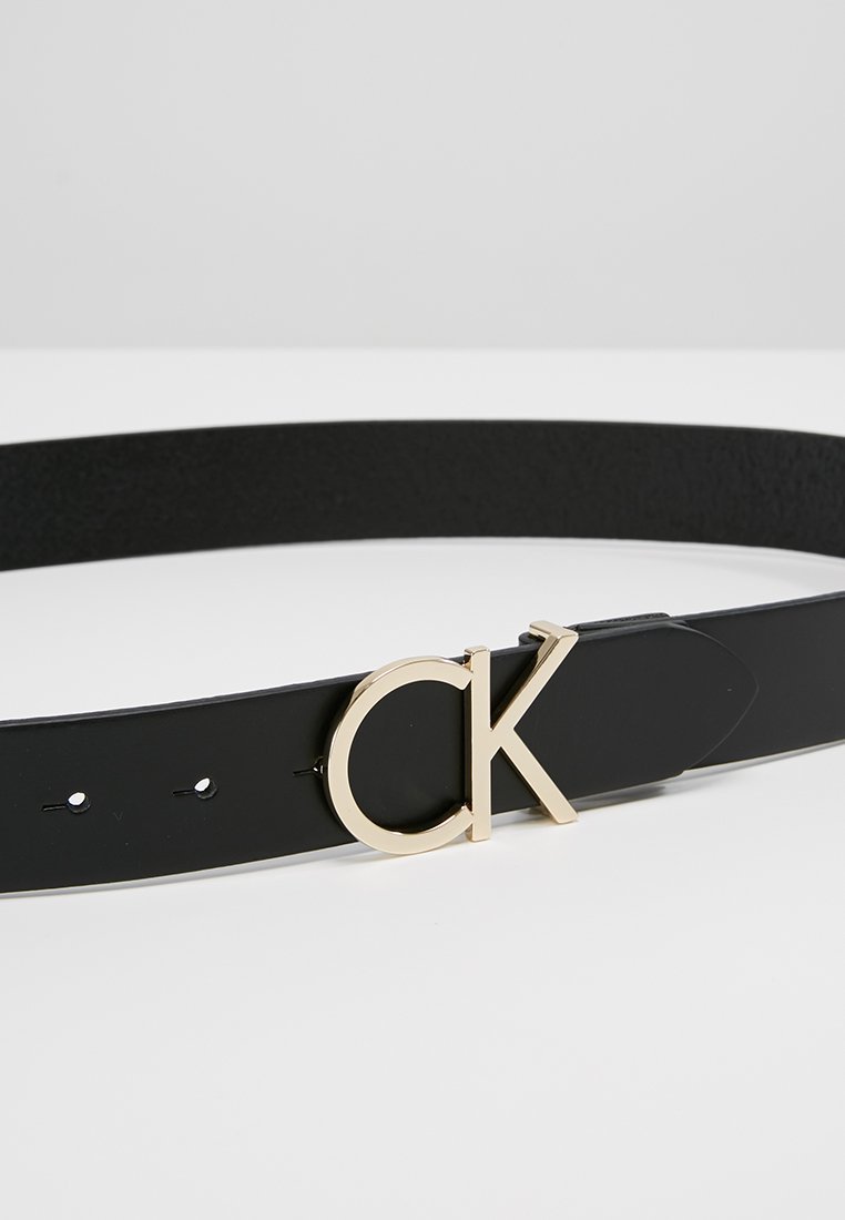 Calvin Klein LOGO RIEM - Riem - zwart/lichtgoudkleurig