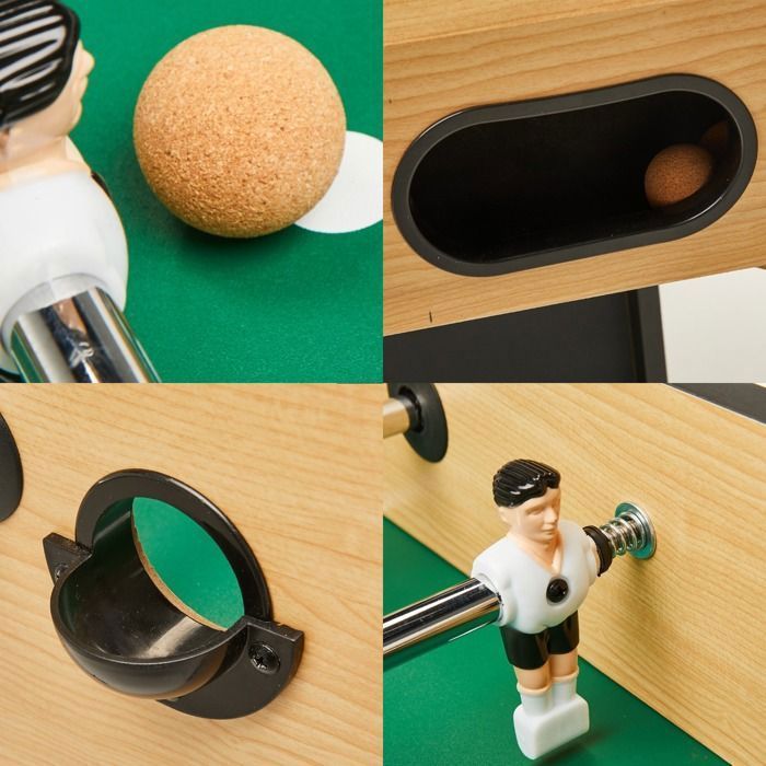 KANGUI Folding Foosball Table - Telescopic Rods - Sturdy - 2 to 4 Players - 3 Cork Balls Included