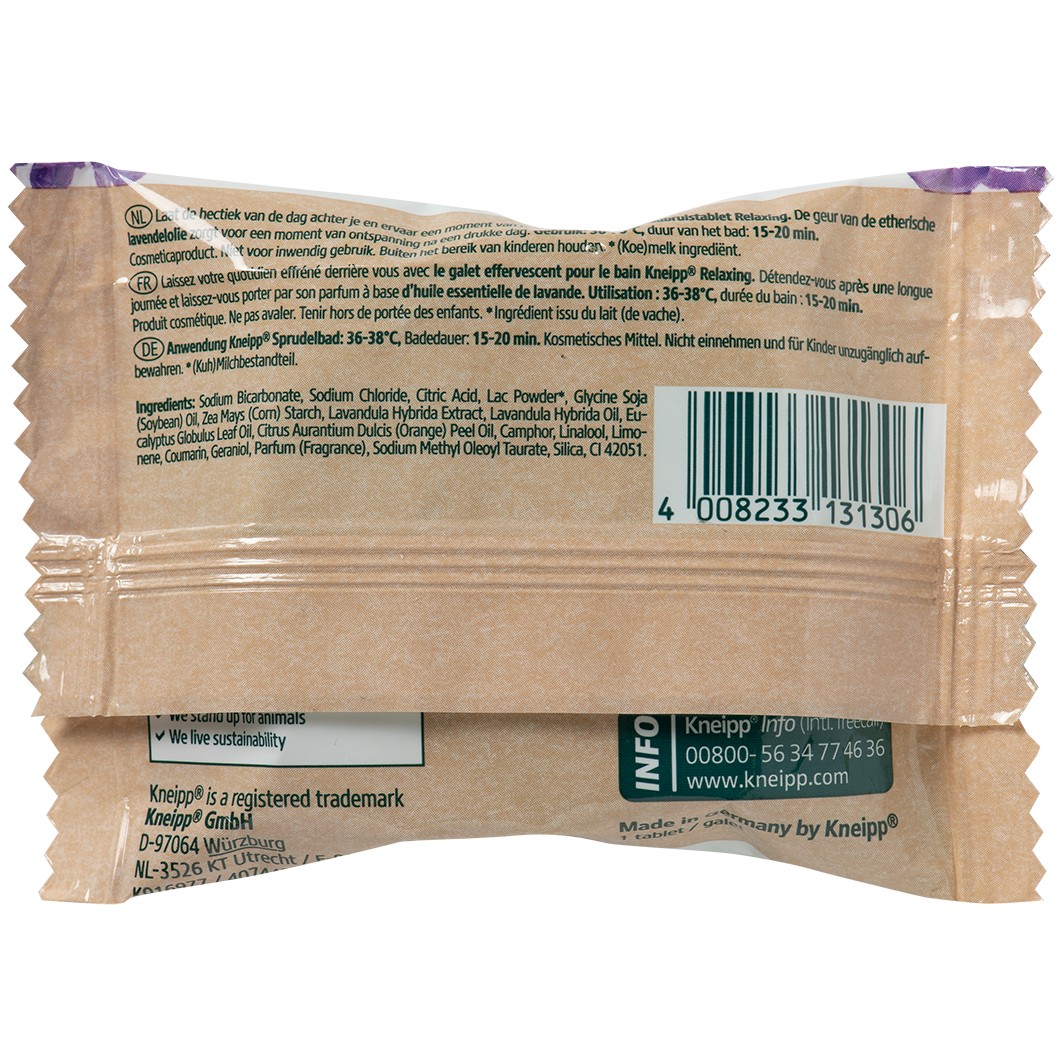 Kneipp bad- och duschprodukt, brudbadstablett Avslappnande - 80 g