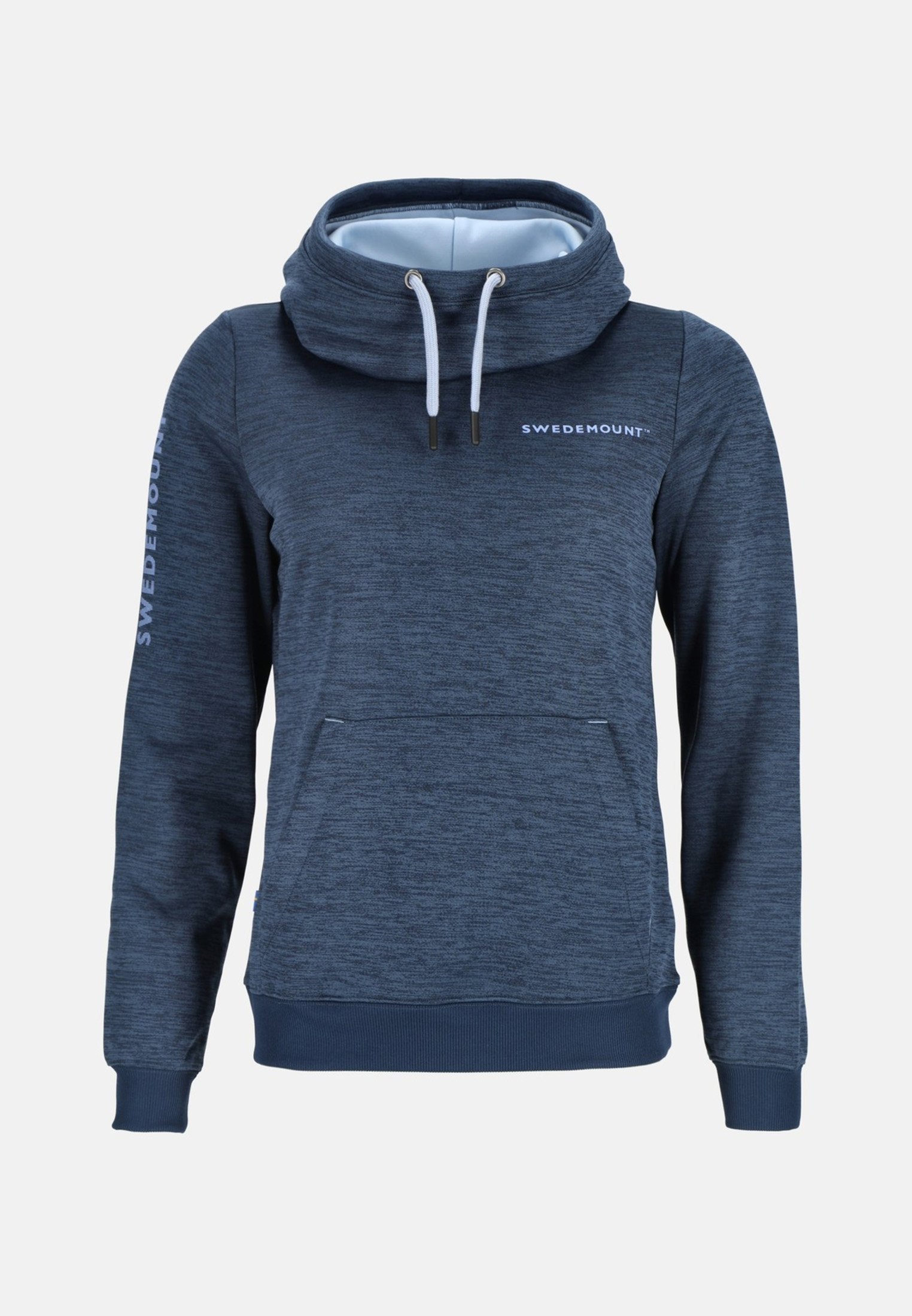 Felpa con cappuccio Swedemount - blu navy mélange azzurro chiaro