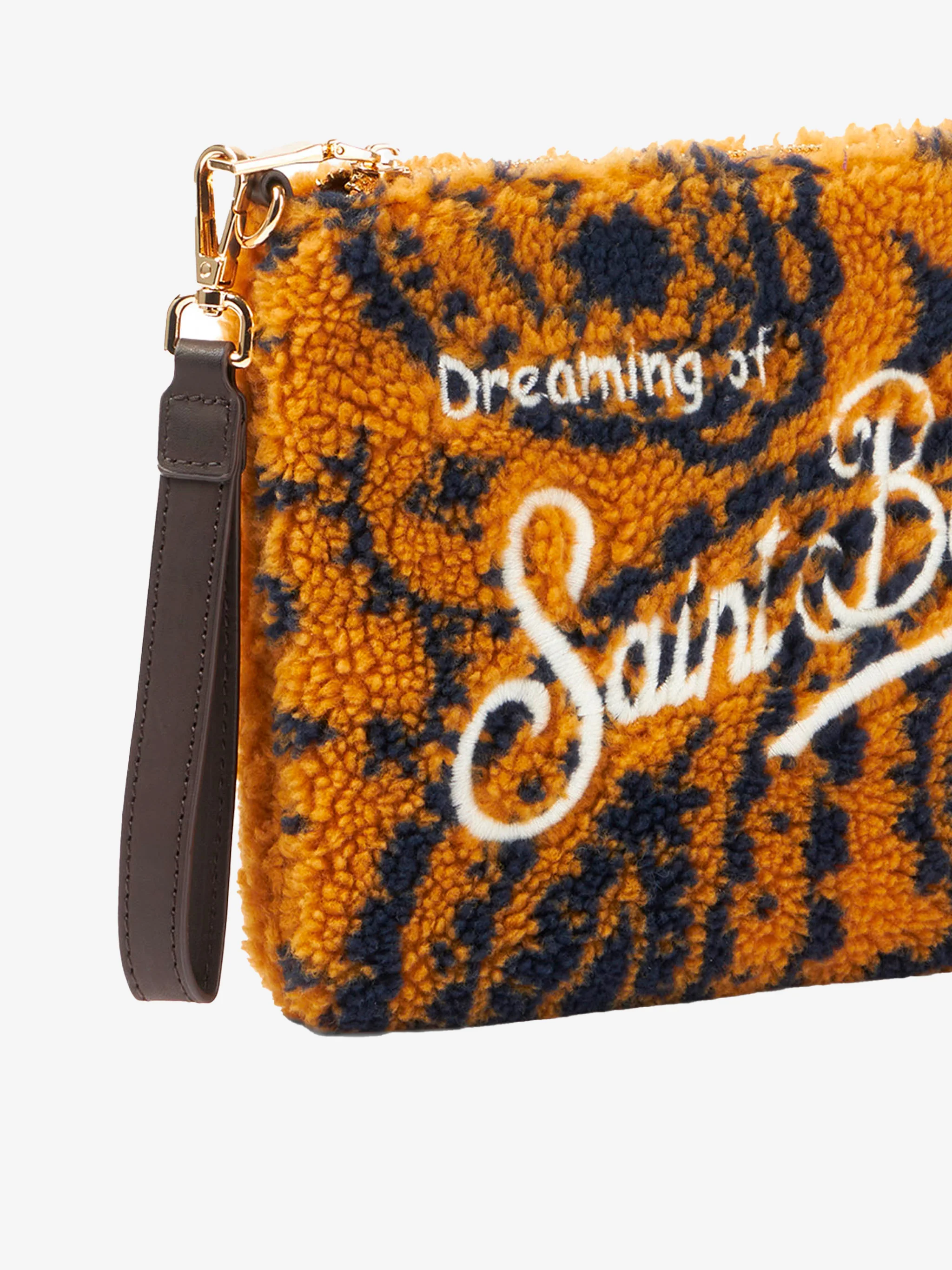 Pariser Woll-Schultertasche mit ockerfarbenem Bandana