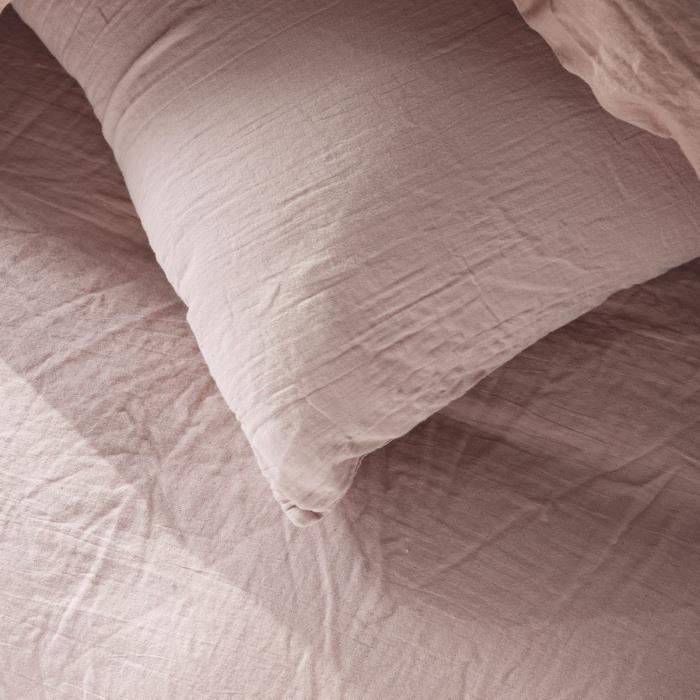 Juego de ropa de cama - HOY - 123667 - 2 personas - 260x240cm - Gasa de algodón lisa - Rosa arena