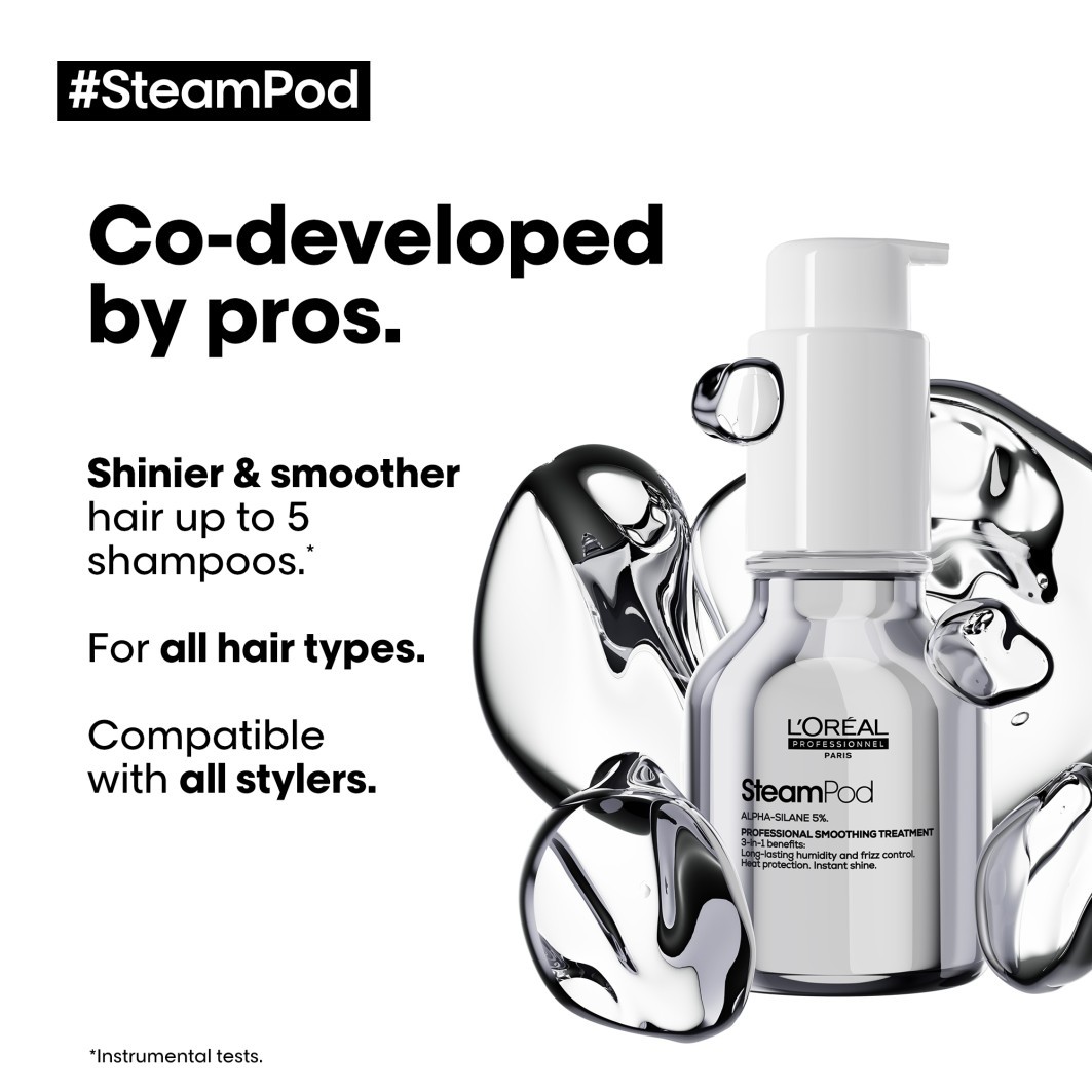 L'Oréal Professionnel plaukų serumas SteamPod profesionalus glotninamasis serumas - 50 ml