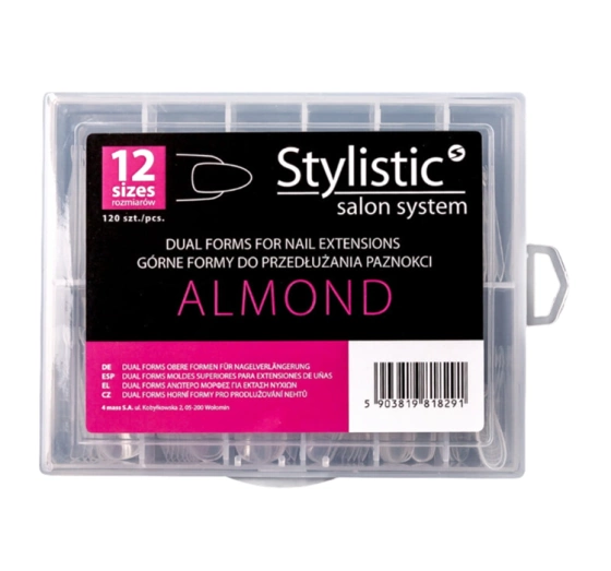 Stylistic Dual Form formy do przedłużania paznokci Almond 120 sztuk