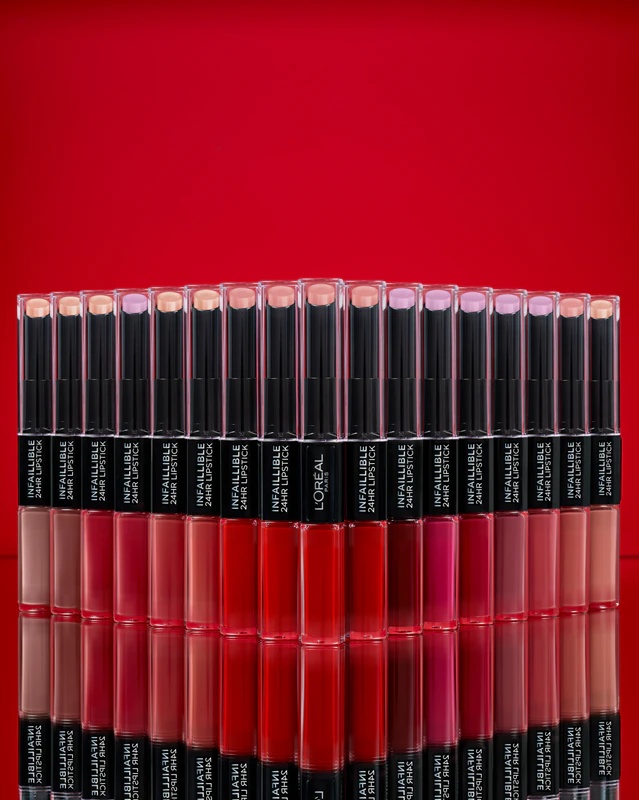 „L'Oréal Paris Infallible 24H“ ilgai išliekantys lūpų dažai ir lūpų blizgis 2 viename