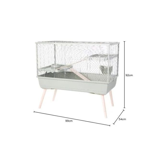 Jaula de alambre ZOLUX para conejos y roedores con patas, 2 niveles - L. 99 x An. 54 x Al. 92 cm - NeoLife - Zolux Verde