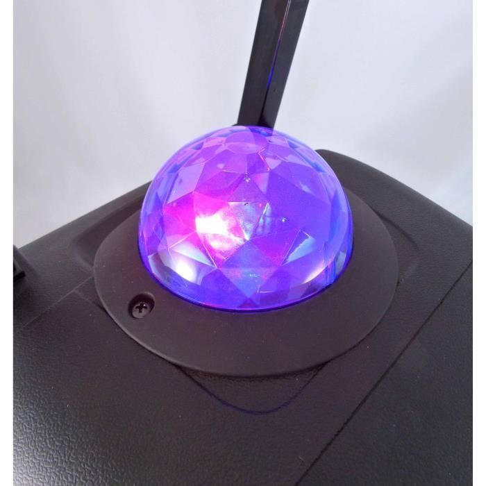 INOVALLEY KA116BOWL – 450-W-Bluetooth-Lautsprecher mit Beleuchtung – Karaoke-Funktion – Mehrfarbige LED-Kaleidoskopkugel – USB-Anschluss
