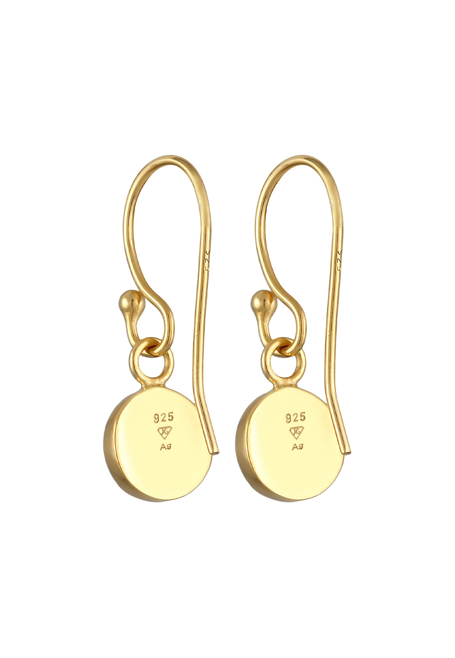 Elli PREMIUM Elli PREMIUM Boucles d'oreilles Femmes Pendentif d'oreilles Basic Rond avec Grenat pierres précieuses en argent sterling 925 Plaqué or