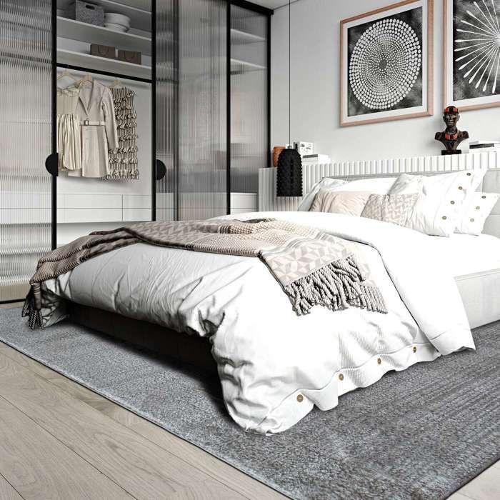 Tappeto contemporaneo grigio chiaro 120x166