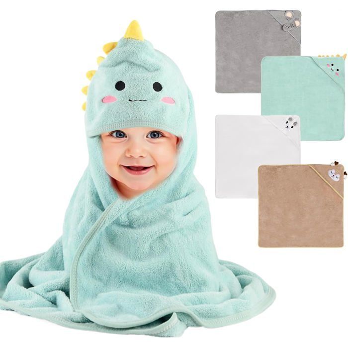 Set of 4 Baby Bath Capes with Hood, Ultra-Absorbent Towel for Infants and Children, Quick Drying