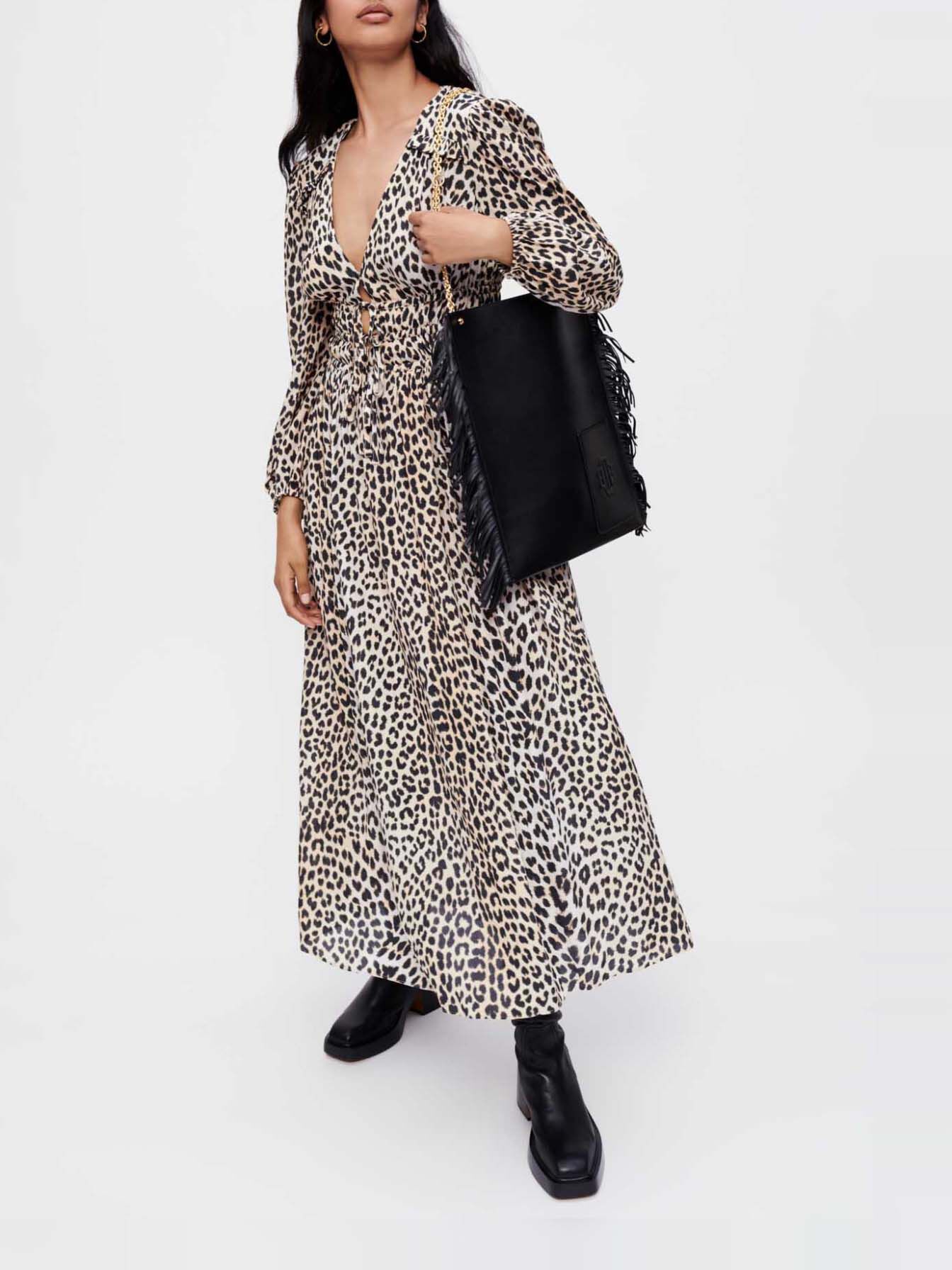 Maxi-jurk van viscose met luipaardprint - Licht luipaard