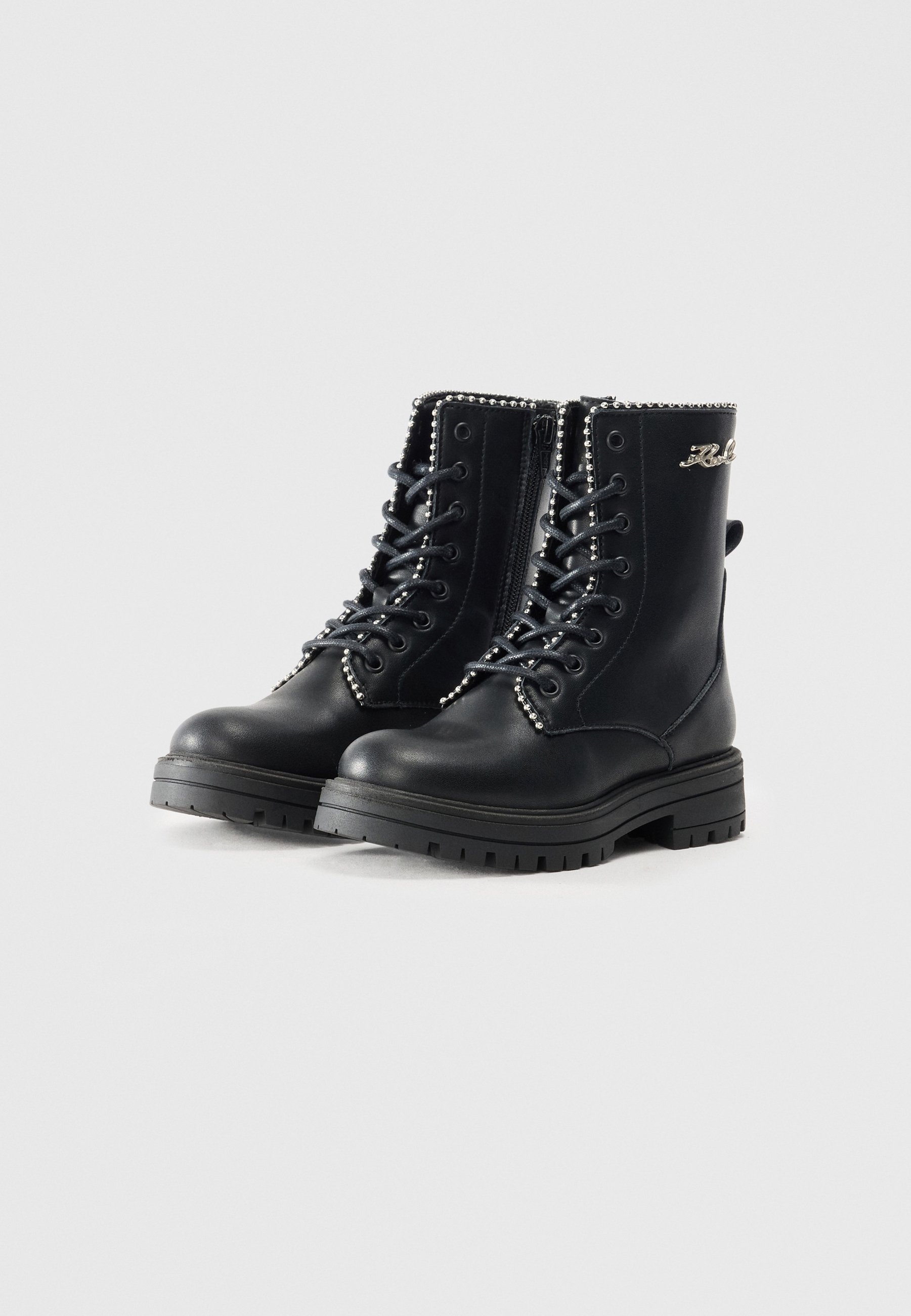 Stivaletti stringati alla caviglia KARL LAGERFELD KIDS - neri