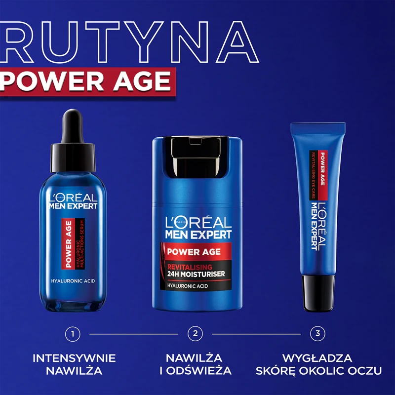L'Oréal Paris Men Expert Power Age ревитализујућа крема са хијалуронском киселином