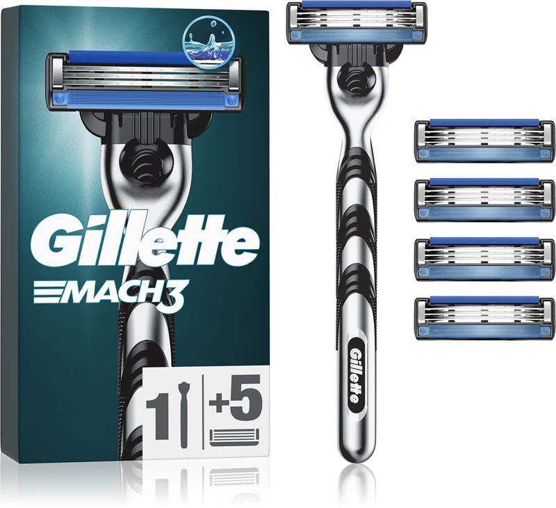 Aparelho de barbear Gillette Mach3 + lâminas de substituição