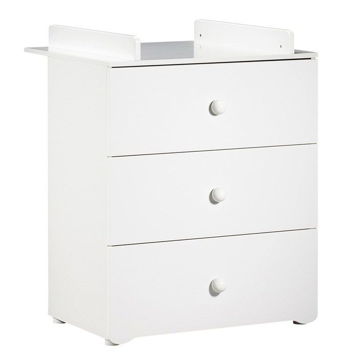 Complete baby bedroom set with 120x60cm cot and 3-drawer changing table - BASIC