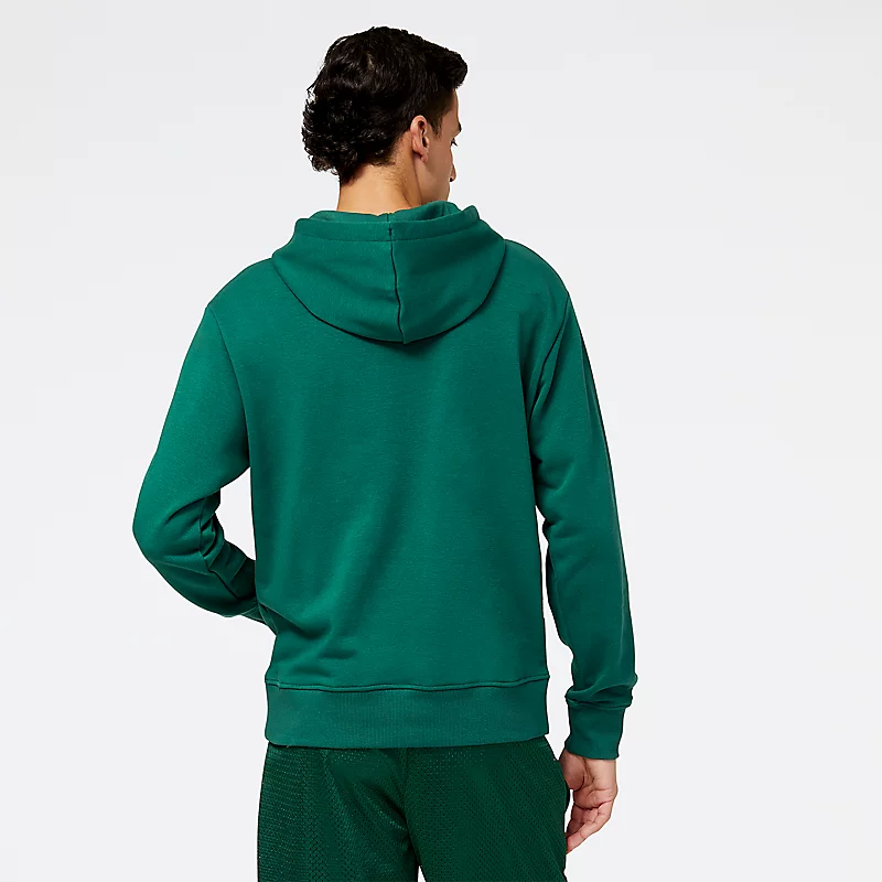 Pánské mikiny s kapucí NB Hoops Essentials Fundamental – TEAM FOREST GREEN