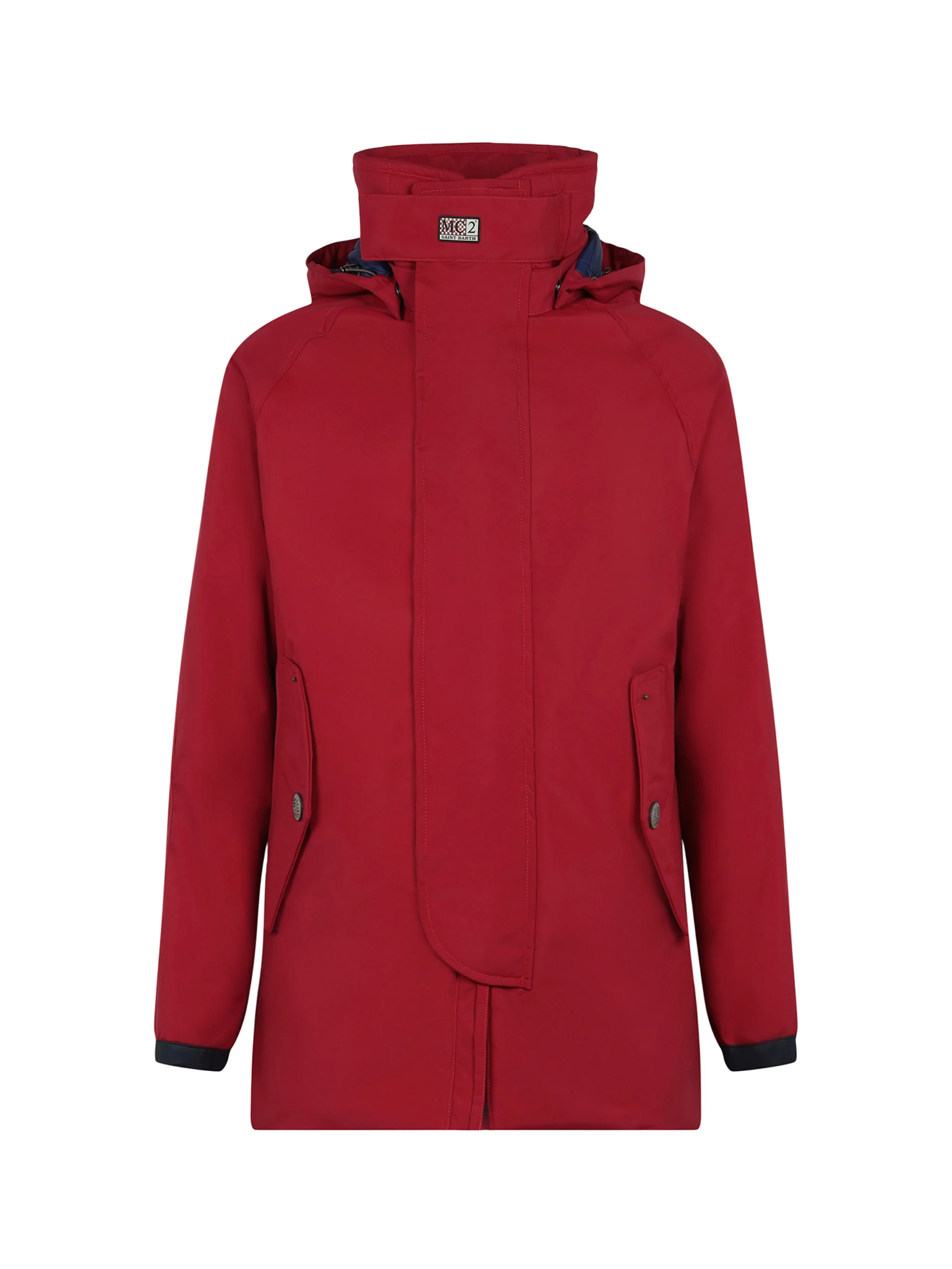 Voyager herenparka met capuchon in rood