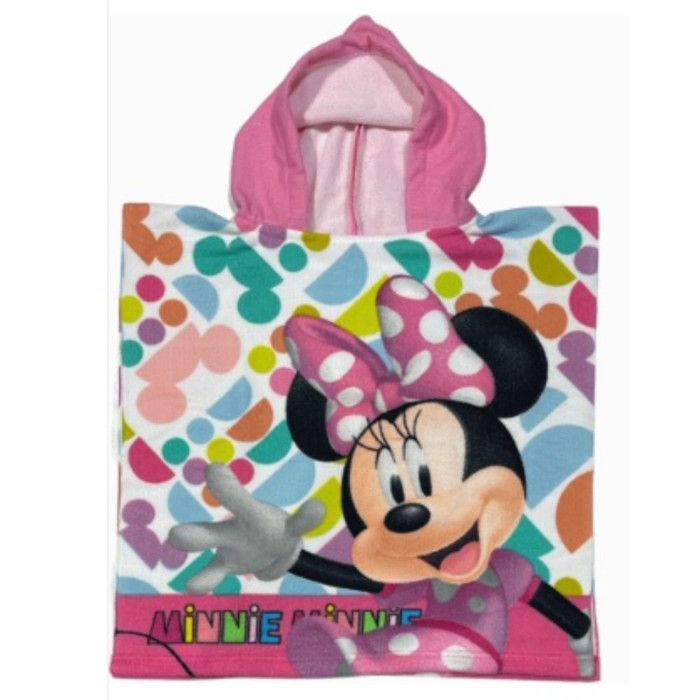 Minnie Mouse Disney Hooded Bath Poncho/Cape - 50 x 100 cm - Colorful - Color: Pink - Size: One Size - Pink
