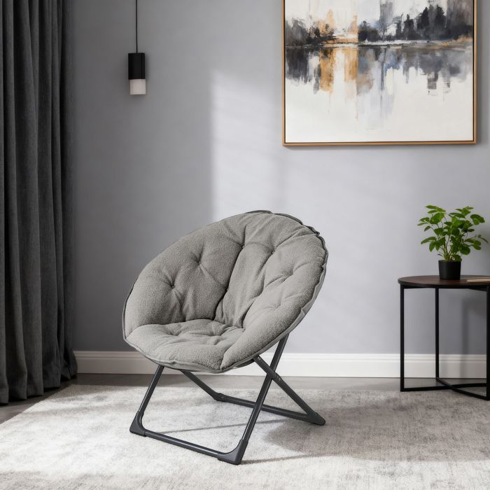 Fauteuil de table de sauce en laine de mouton pliable,Fauteuil de lune molle pliable portable,pour chambres à coucher, résidences,