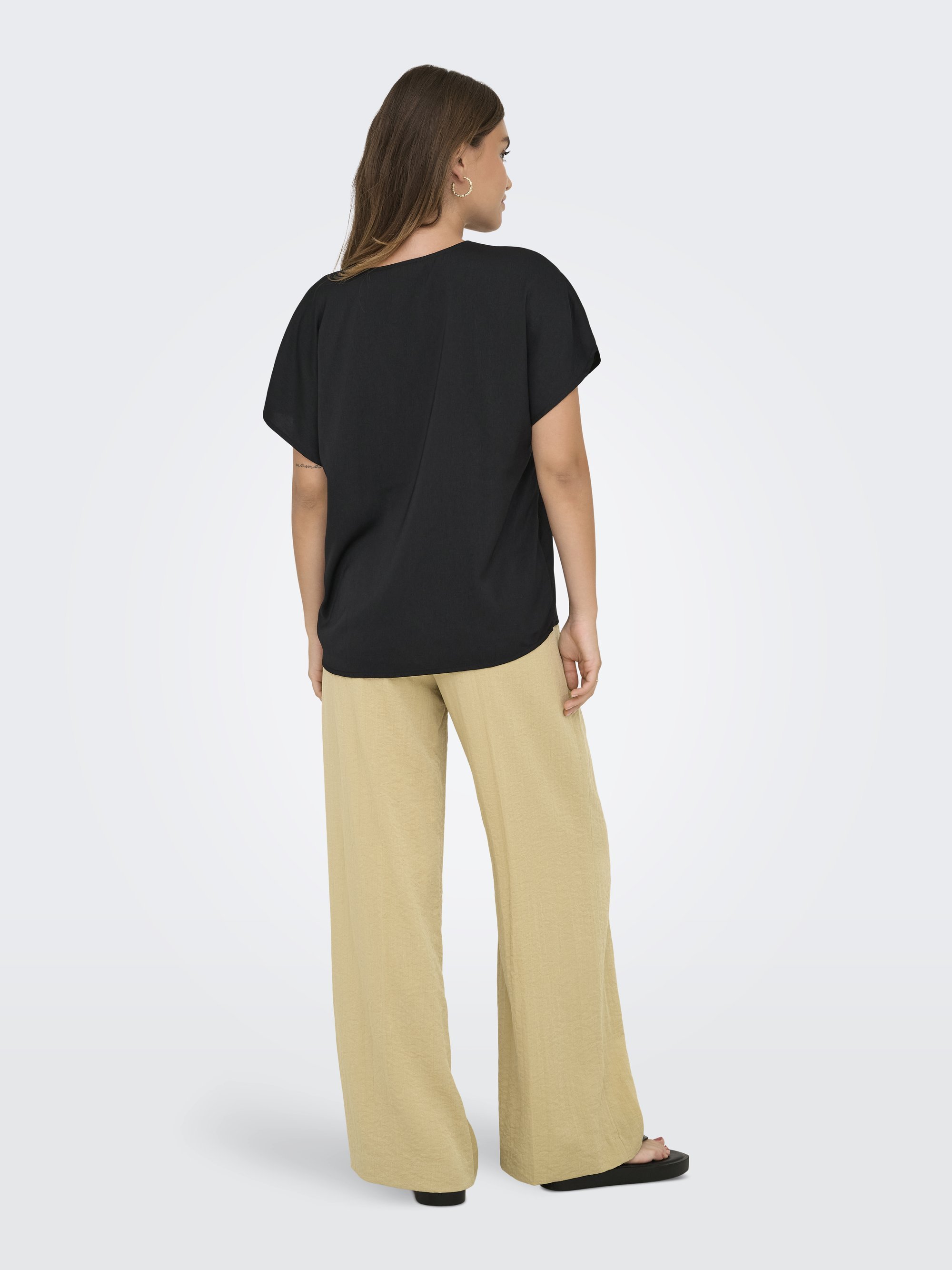ONLY ONLLUCY LIFE V NECK - Halenka - black