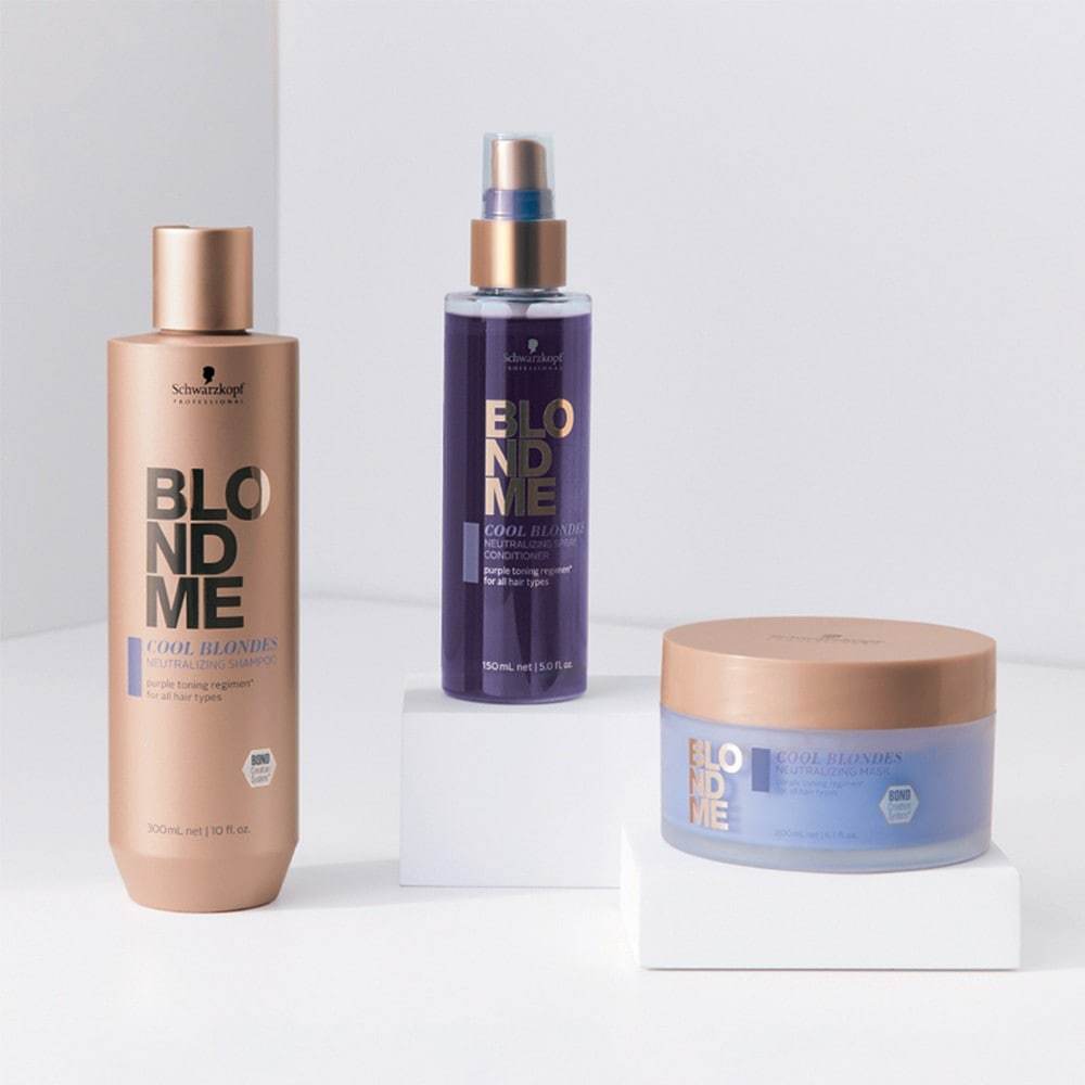 Schwarzkopf Professional matu šampūns BLONDME Cool Blondes neitralizējošais želejas noņēmējs - 300 ml