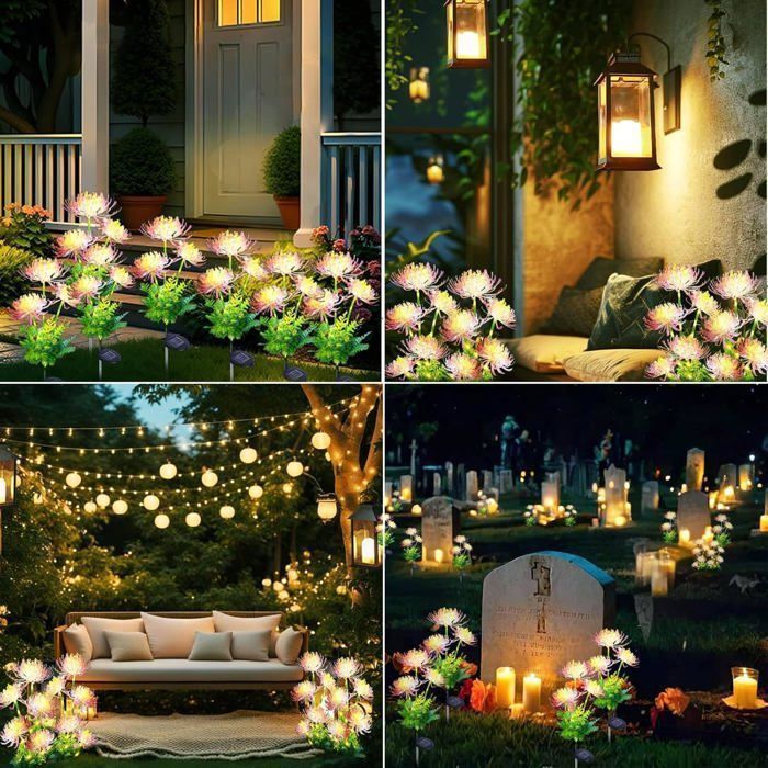 1 unidad de luz solar exterior con forma de flor, resistente al agua IP65 para decoración de jardín.