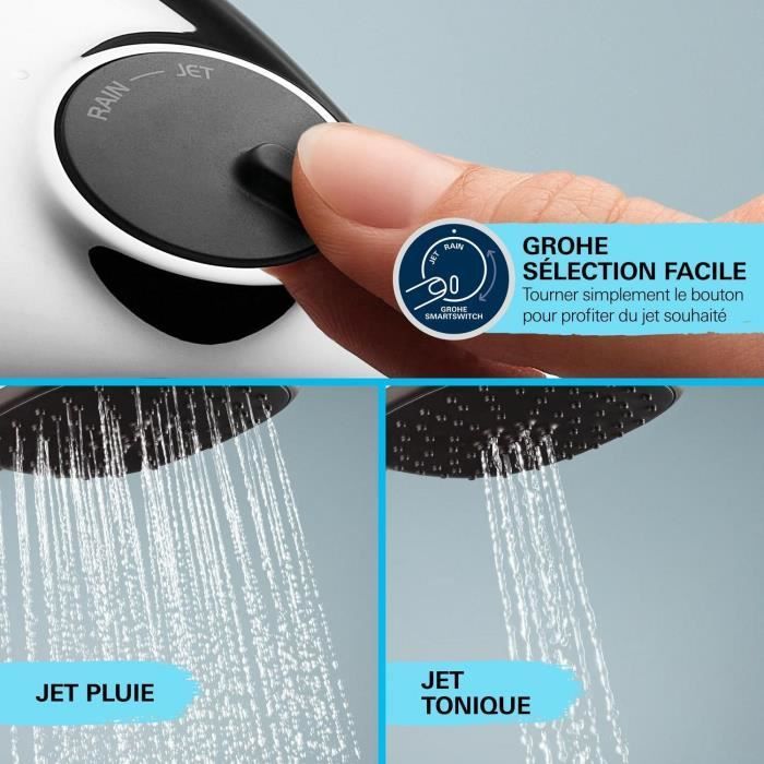 Columna de ducha con desviador manual - Ahorro de agua - GROHE Vitalio Comfort 250 - Cromado - 26986001