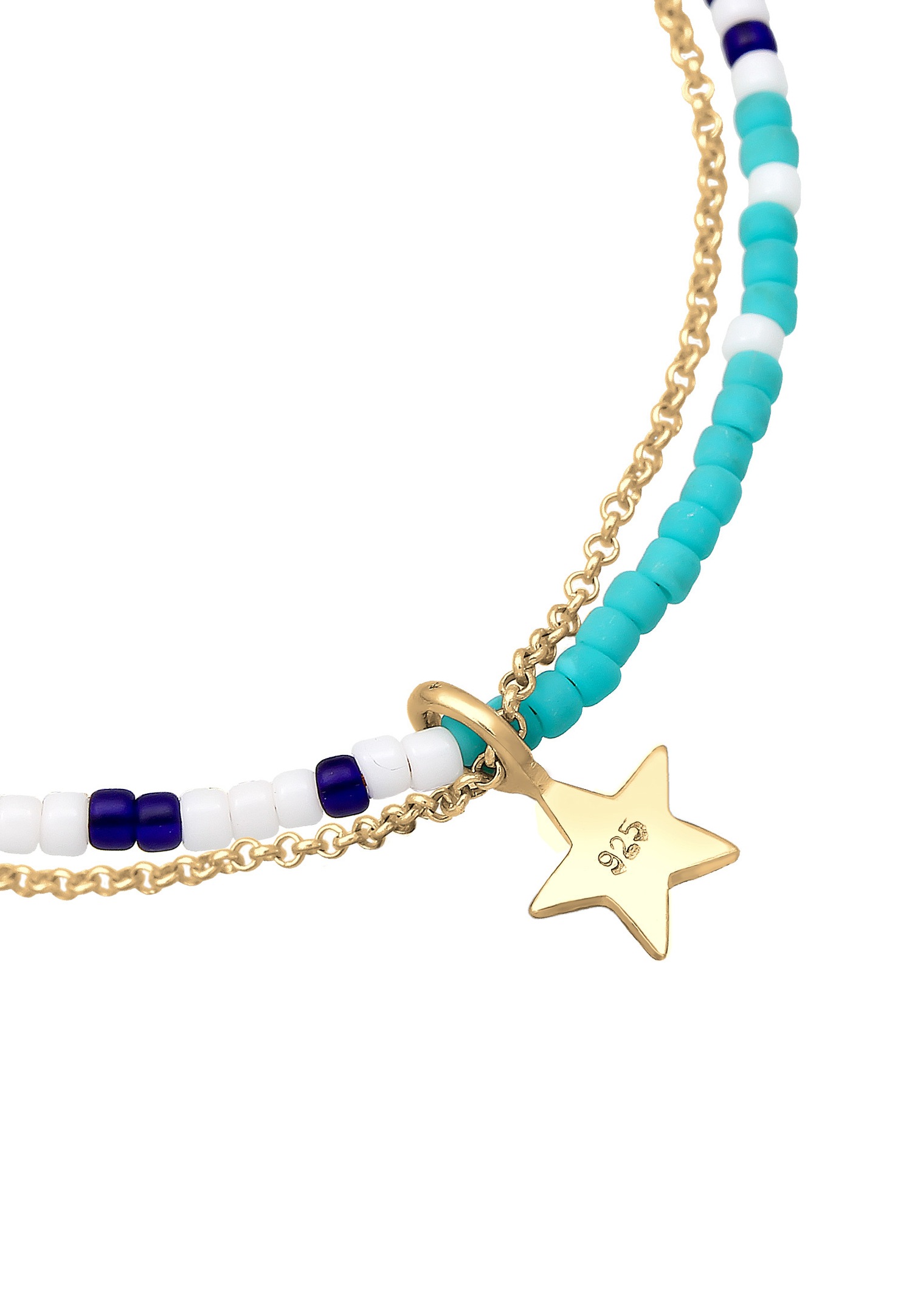 Elli Layer Stern Astro Beads Erbskette Bunt 925 Silber