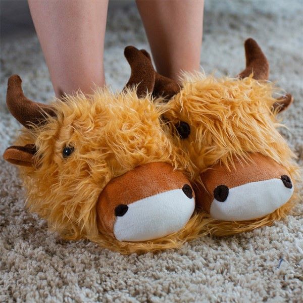 Fuzzy Friends Highland Cow -tossut, kokoon UK 7 asti