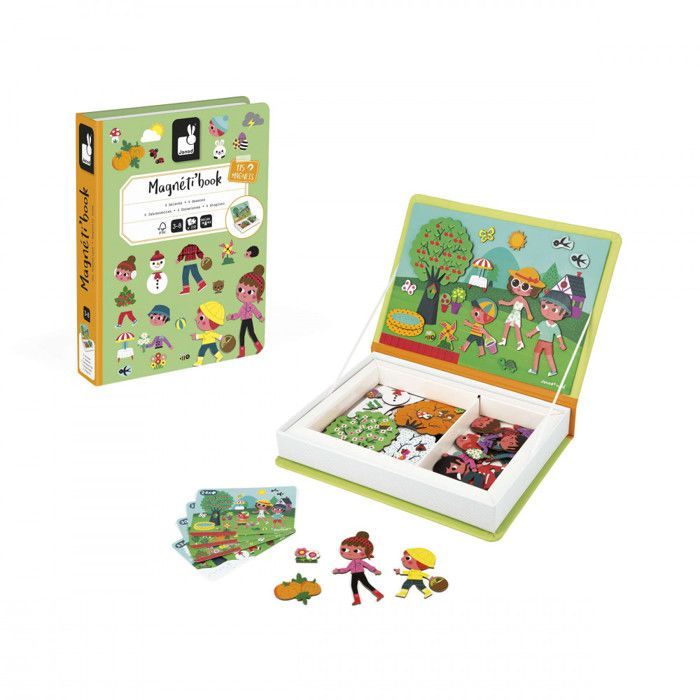 Magnetisch educatief spel - JANOD - Magnéti'book 4 seizoenen - Oranje - Binnen - 20 min