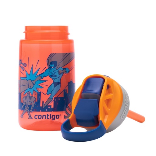 Gourde Gizmo Flip Nectarine pour enfants avec super-héros