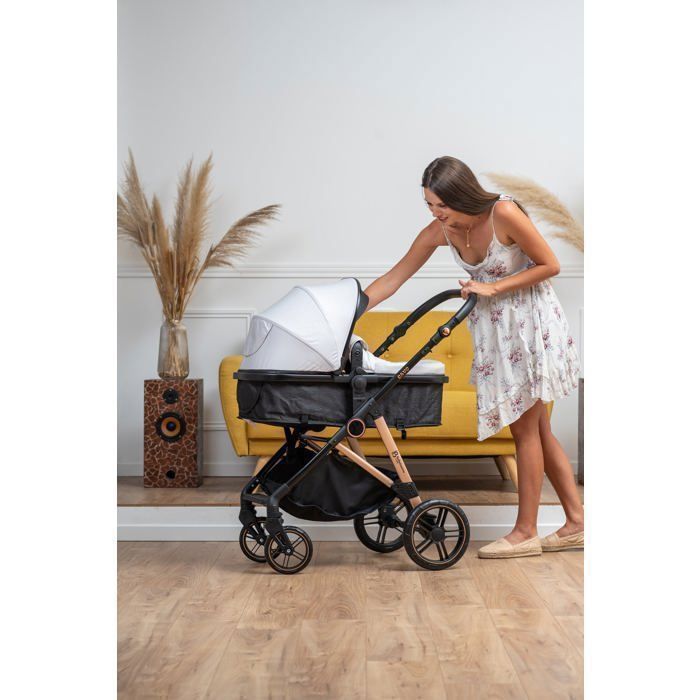 BEBELISSIMO - Poussette combinée trio 3 en 1 - siège auto 0+ CAVO – nacelle – dès la naissance – jusqu’à 22kg - bordeaux