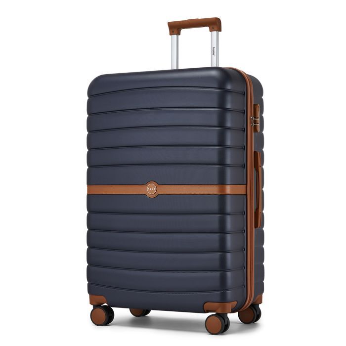 Maleta grande Kono de 76,5 x 50,5 x 29 cm, carcasa rígida de ABS+PC, maleta de viaje con ruedas, cerradura TSA y 4 compartimentos dobles.