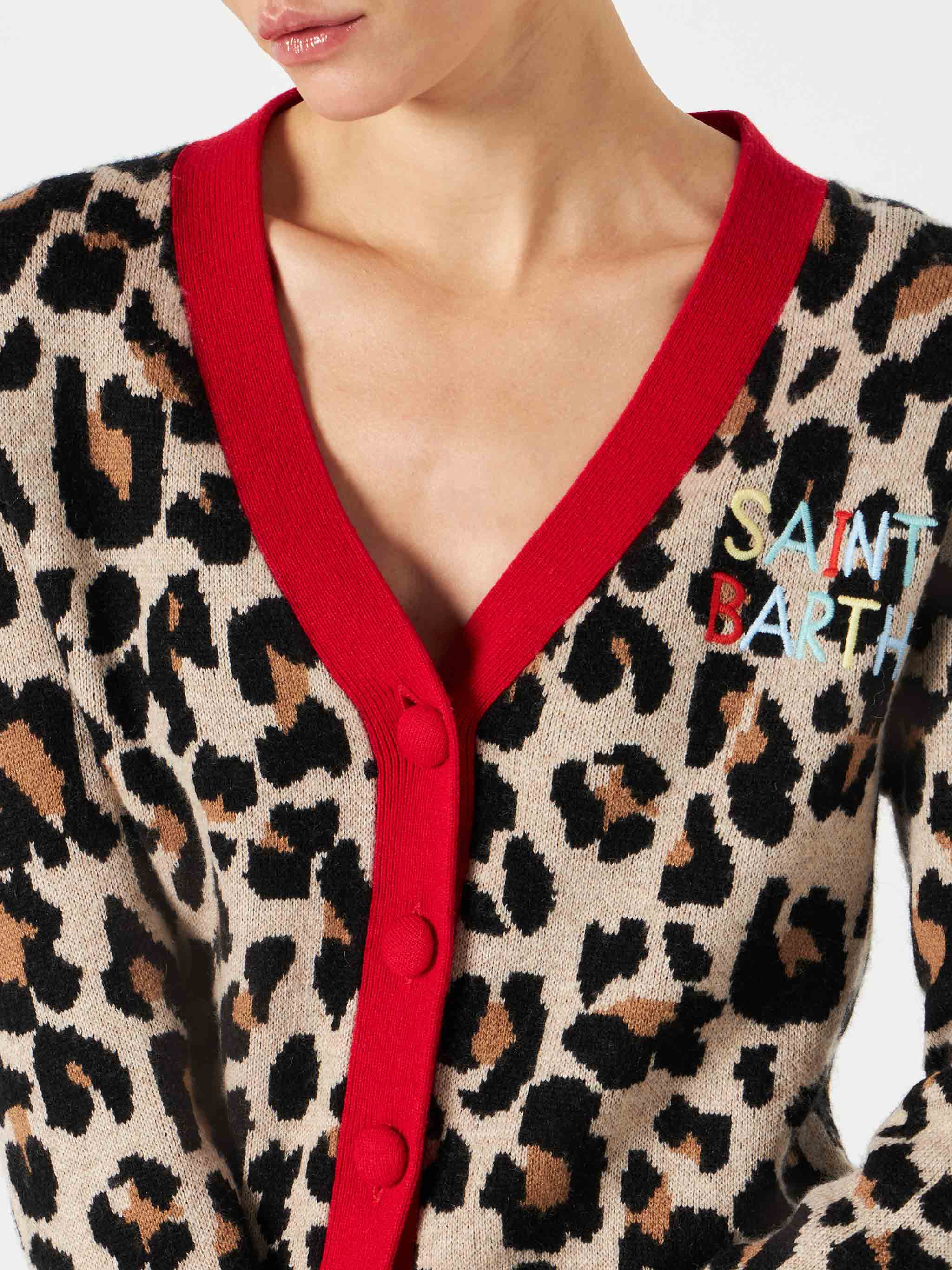 Gilet court pour femme avec broderie Saint Barth