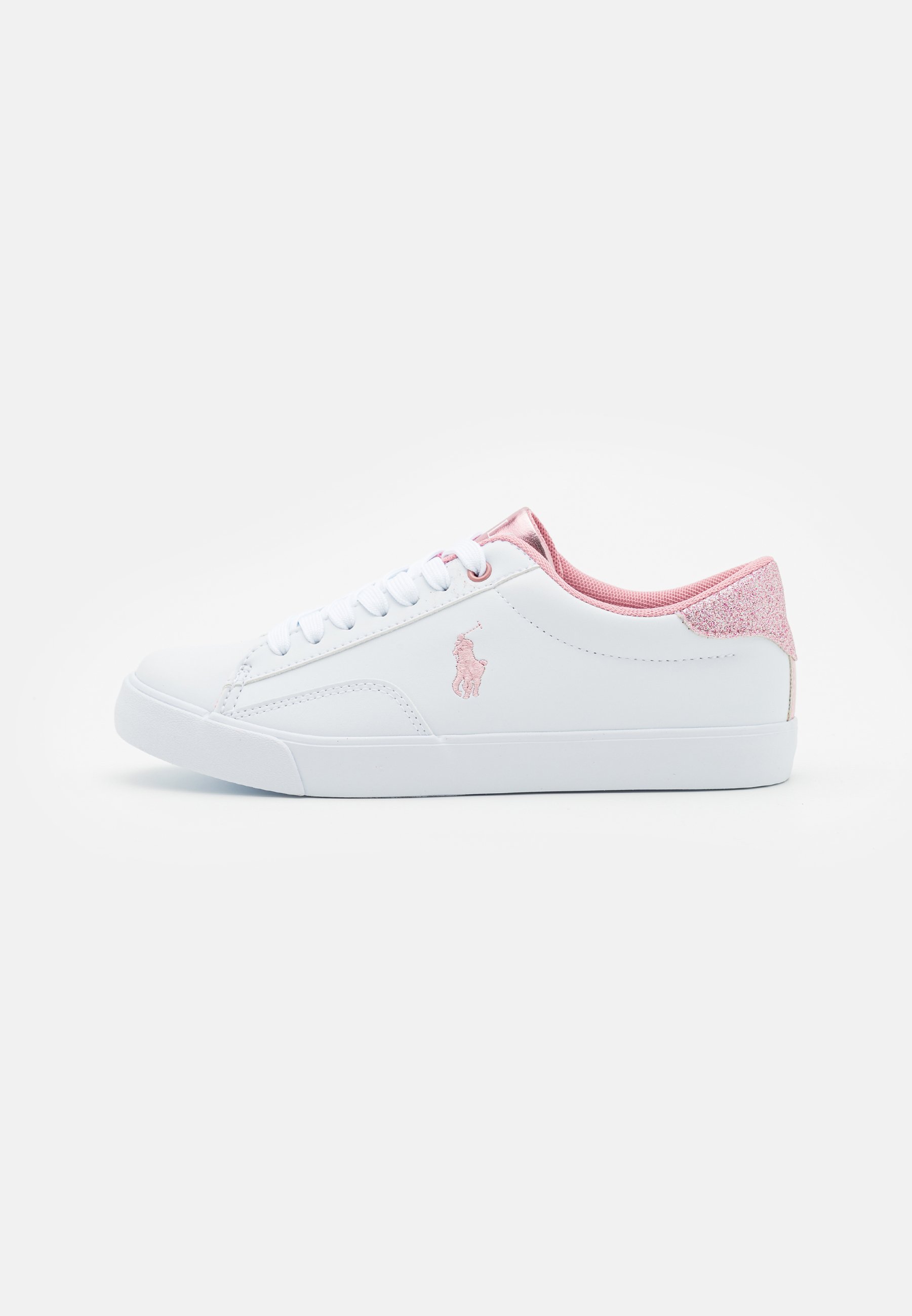 Polo Ralph Lauren THERON - Sneaker - weiß/hellrosa/glitzernd hellrosa